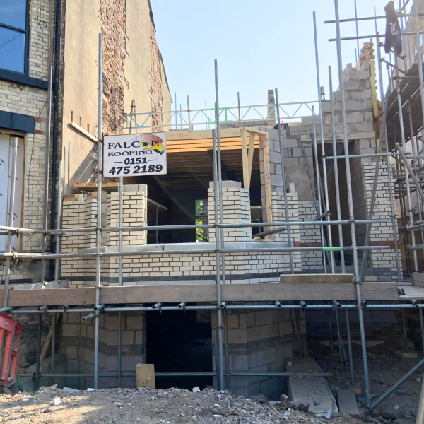 Hartington Road Liverpool brickwork construction showing front extension build